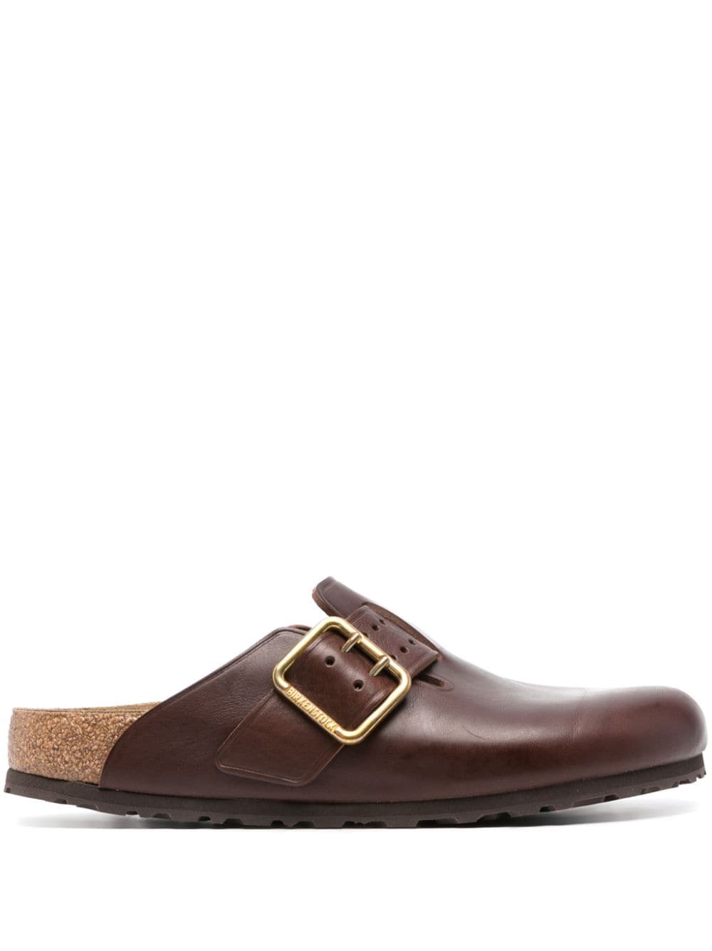 Birkenstock Boston Bold leather slides - Brown von Birkenstock