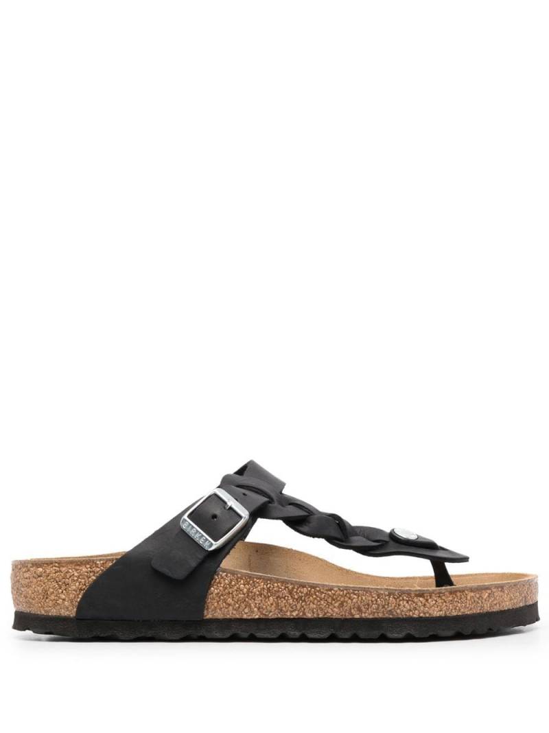 Birkenstock Gizeh braided leather sandals - Black von Birkenstock