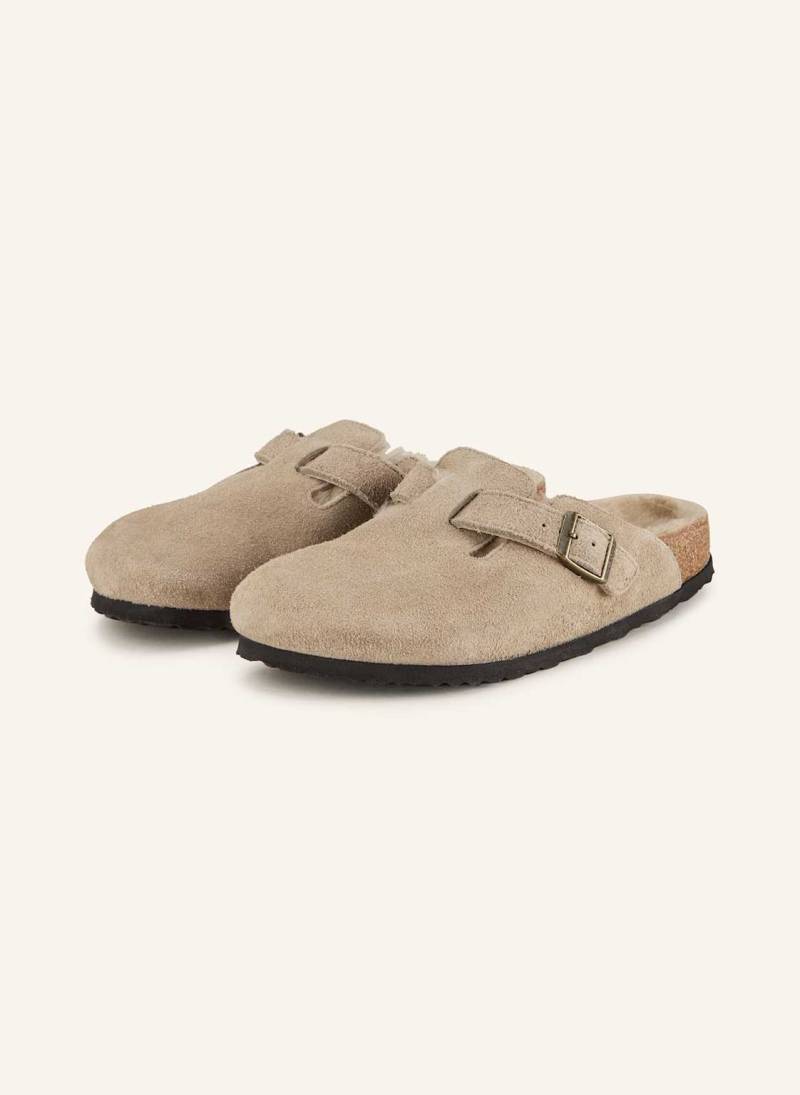 Birkenstock Pantoletten Boston Shearling beige von Birkenstock