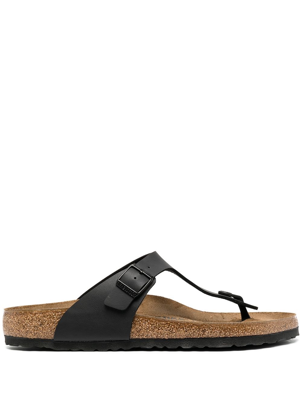 Birkenstock leather buckle flip flops - Black von Birkenstock