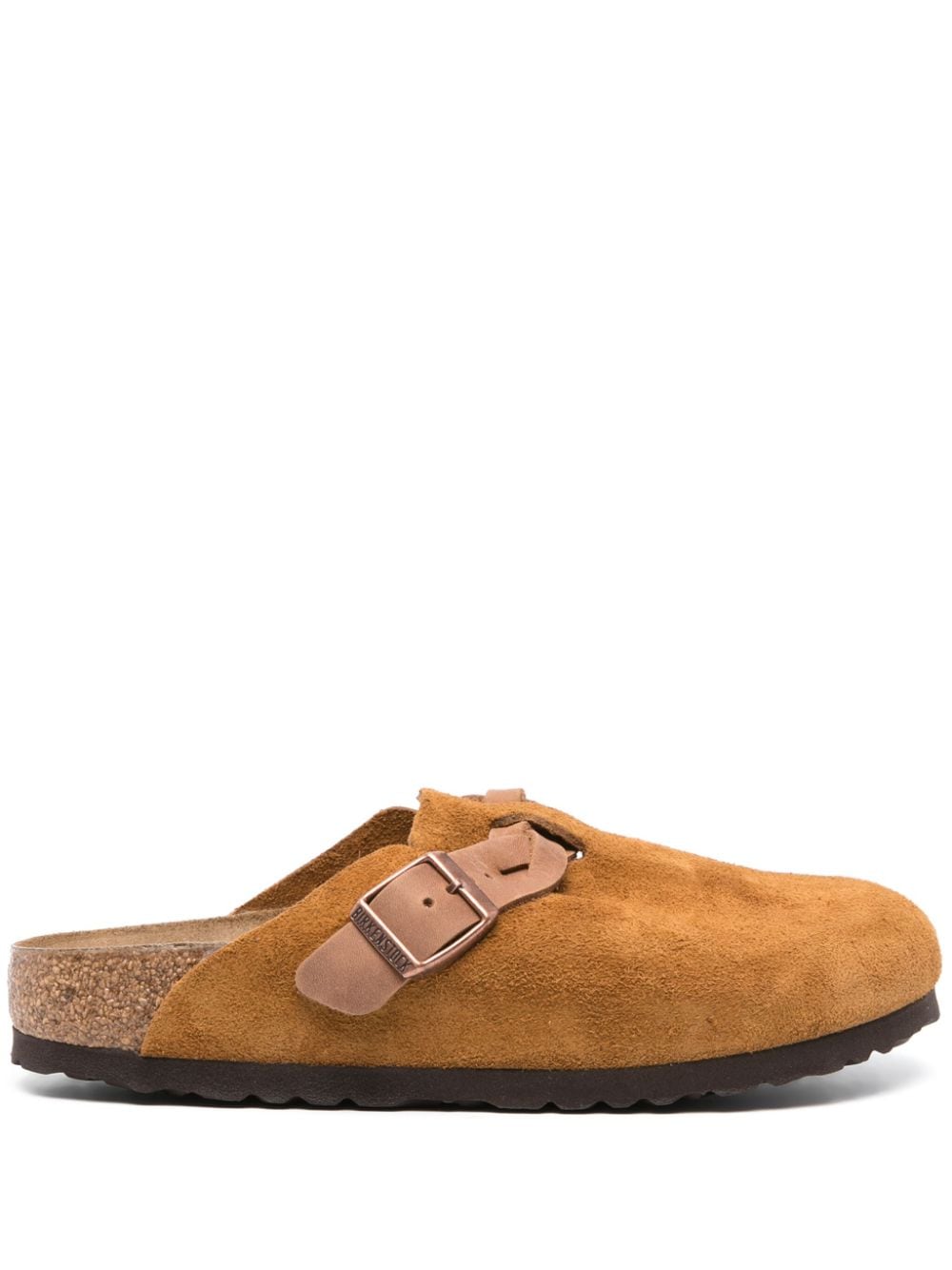 Birkenstock round toe buckle-detailing suede mules - Brown von Birkenstock