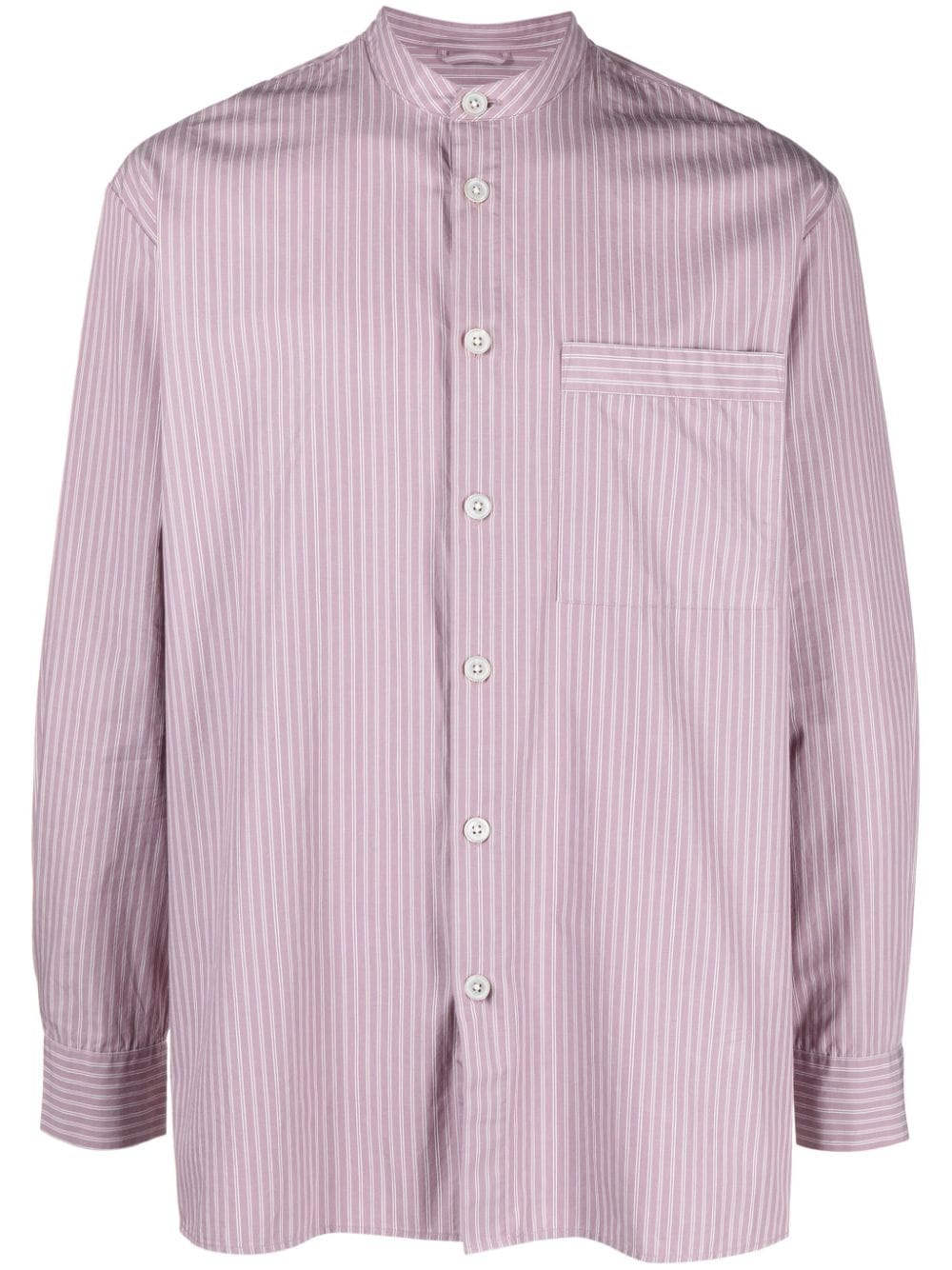 Birkenstock stripe-pattern collarless shirt - Purple von Birkenstock