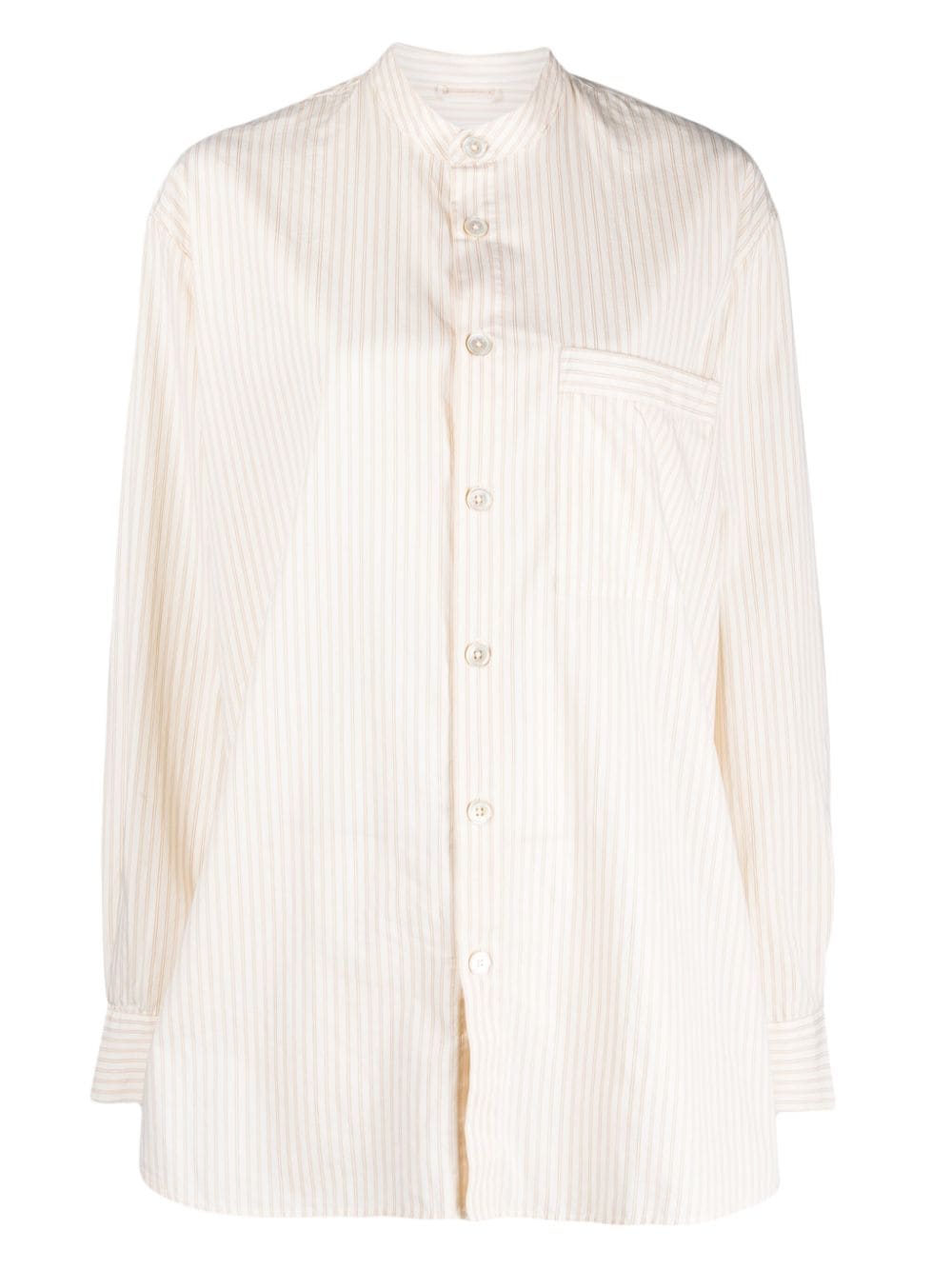 Birkenstock striped organic cotton pyjama shirt - Neutrals von Birkenstock
