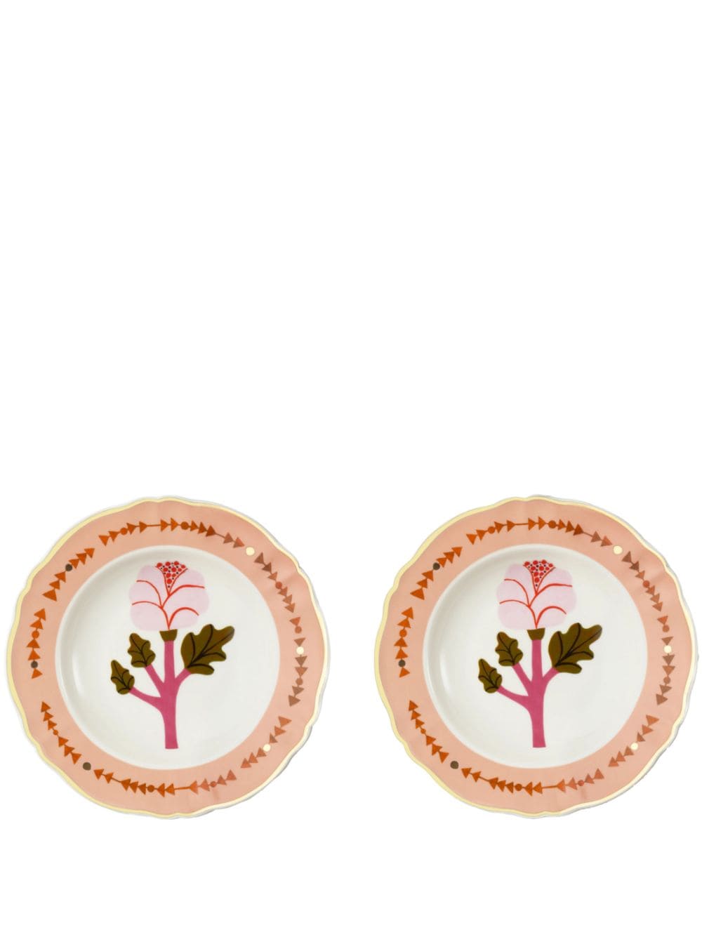 Bitossi Home Botanica porcelain set of two plates - Pink von Bitossi Home