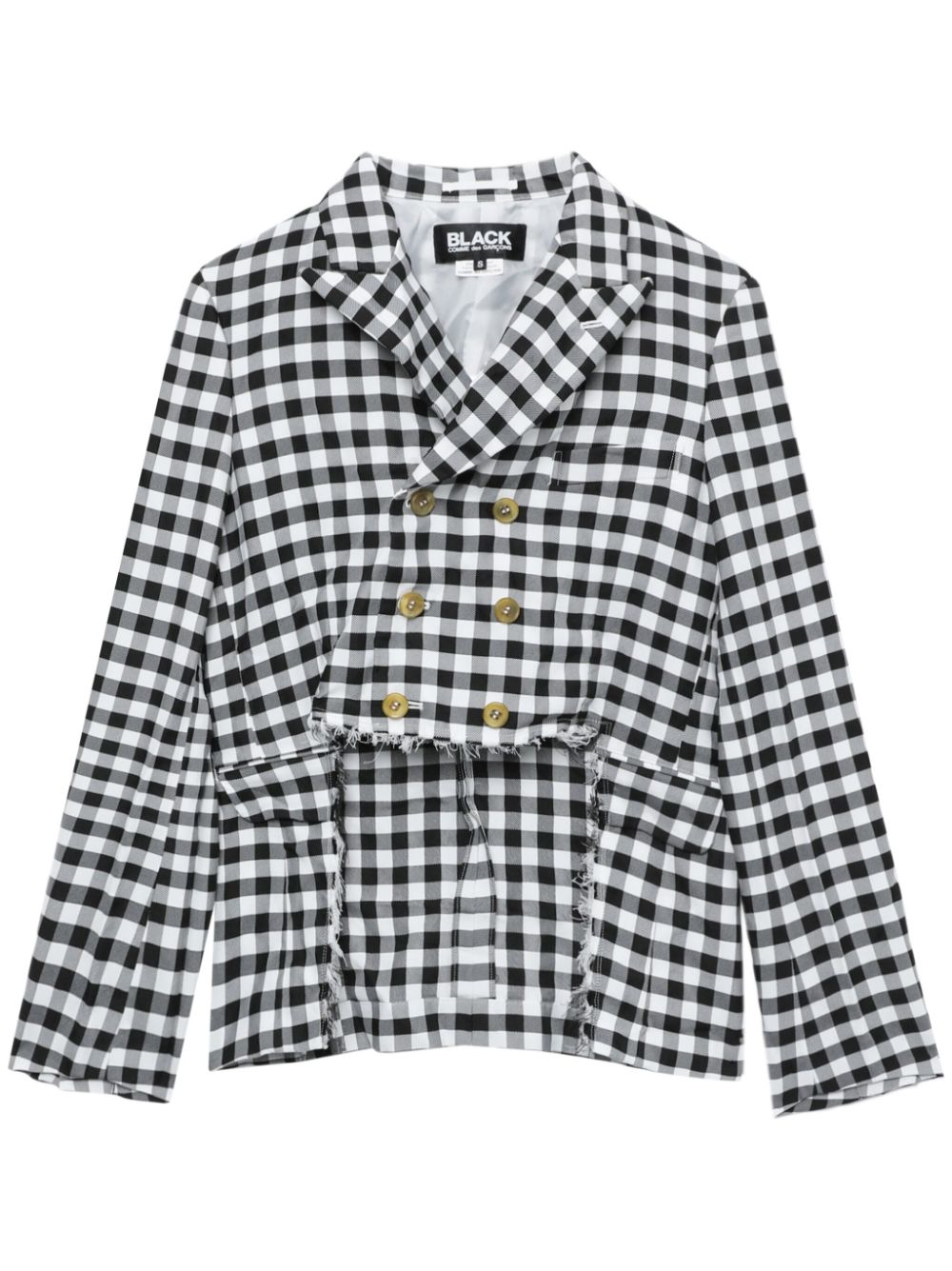 Black Comme Des Garçons cut-away gingham check jacket von Black Comme Des Garçons