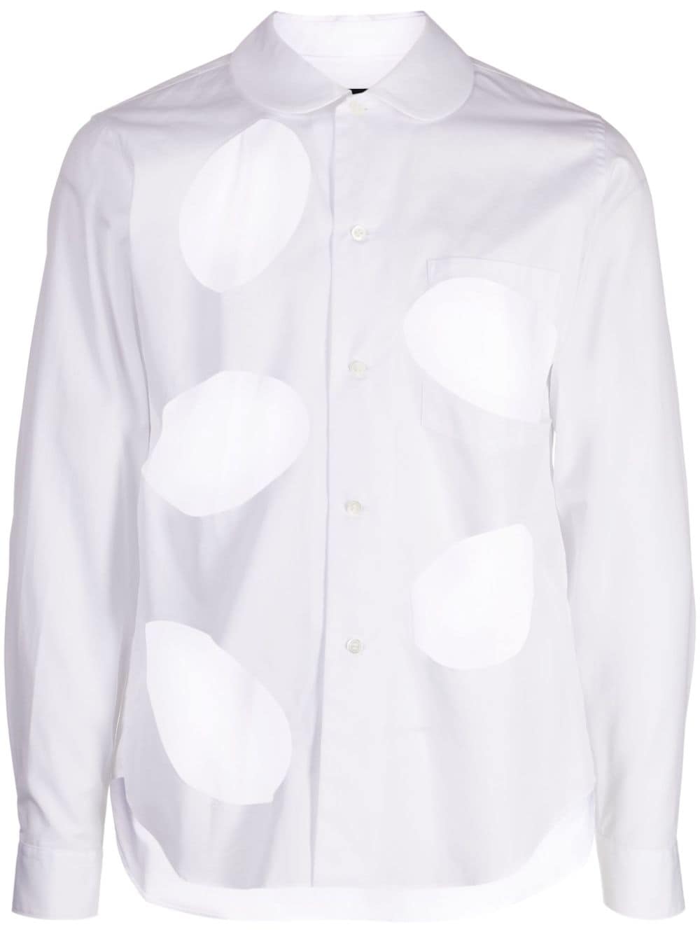 Black Comme Des Garçons cut-out detailed cotton shirt - White von Black Comme Des Garçons