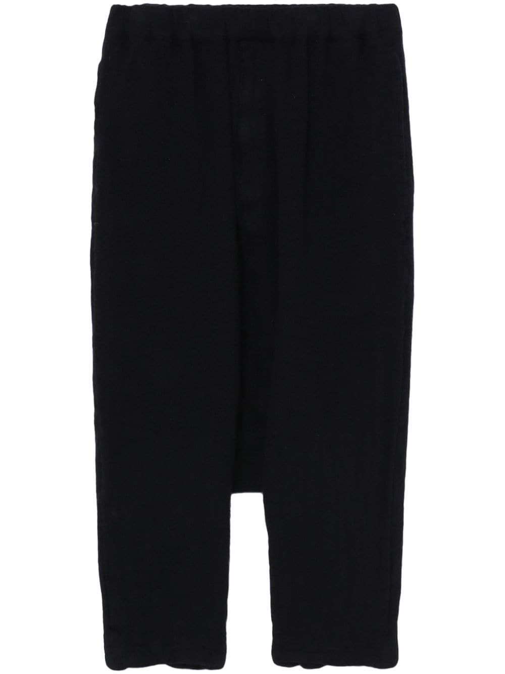 Black Comme Des Garçons drop-crotch cropped trousers von Black Comme Des Garçons