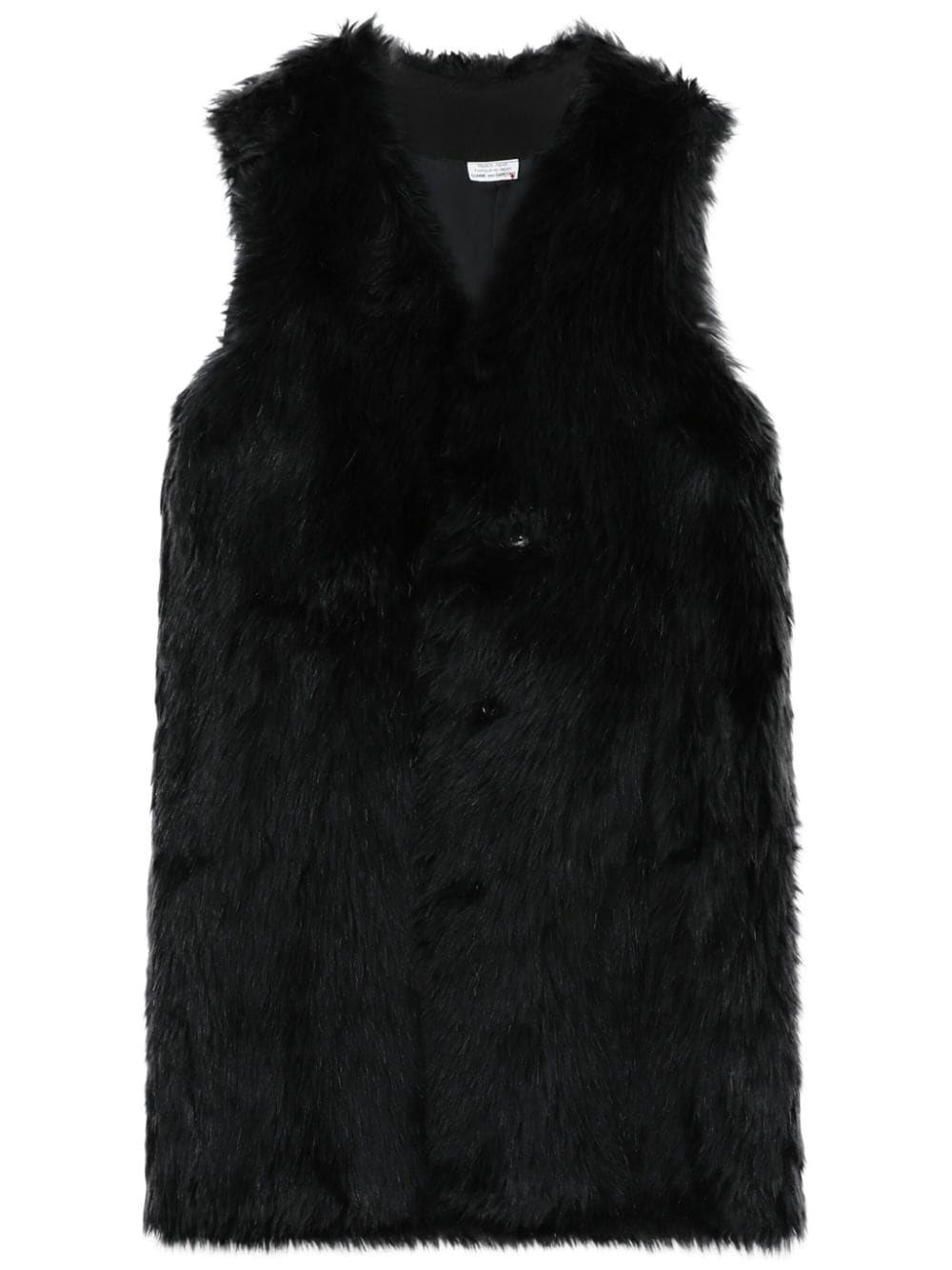 Black Comme Des Garçons faux-fur sleeveles coat von Black Comme Des Garçons