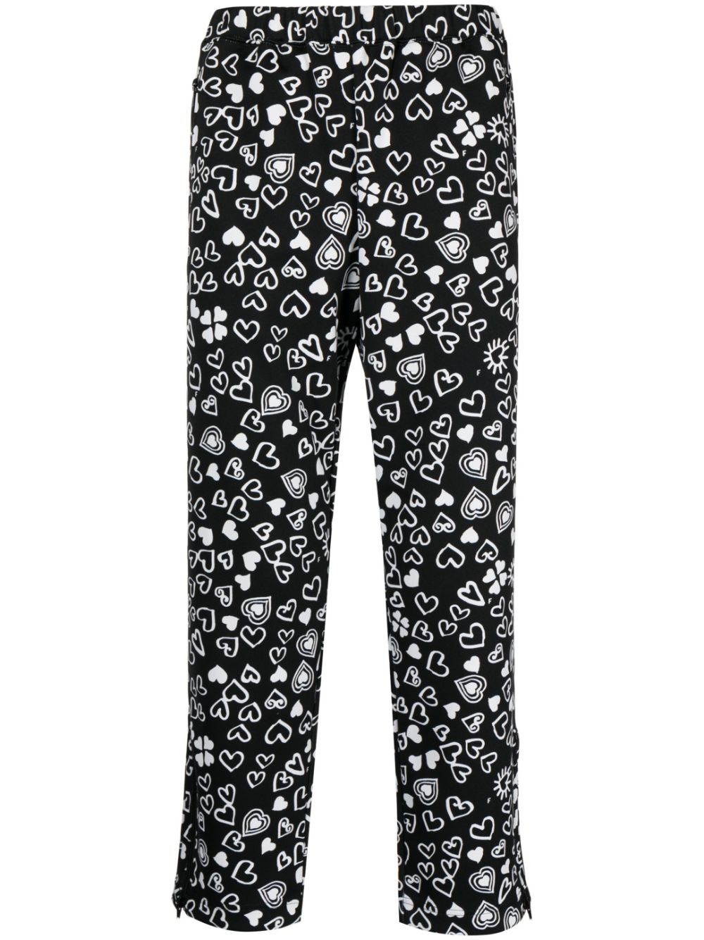 Black Comme Des Garçons heart-print cropped trousers von Black Comme Des Garçons