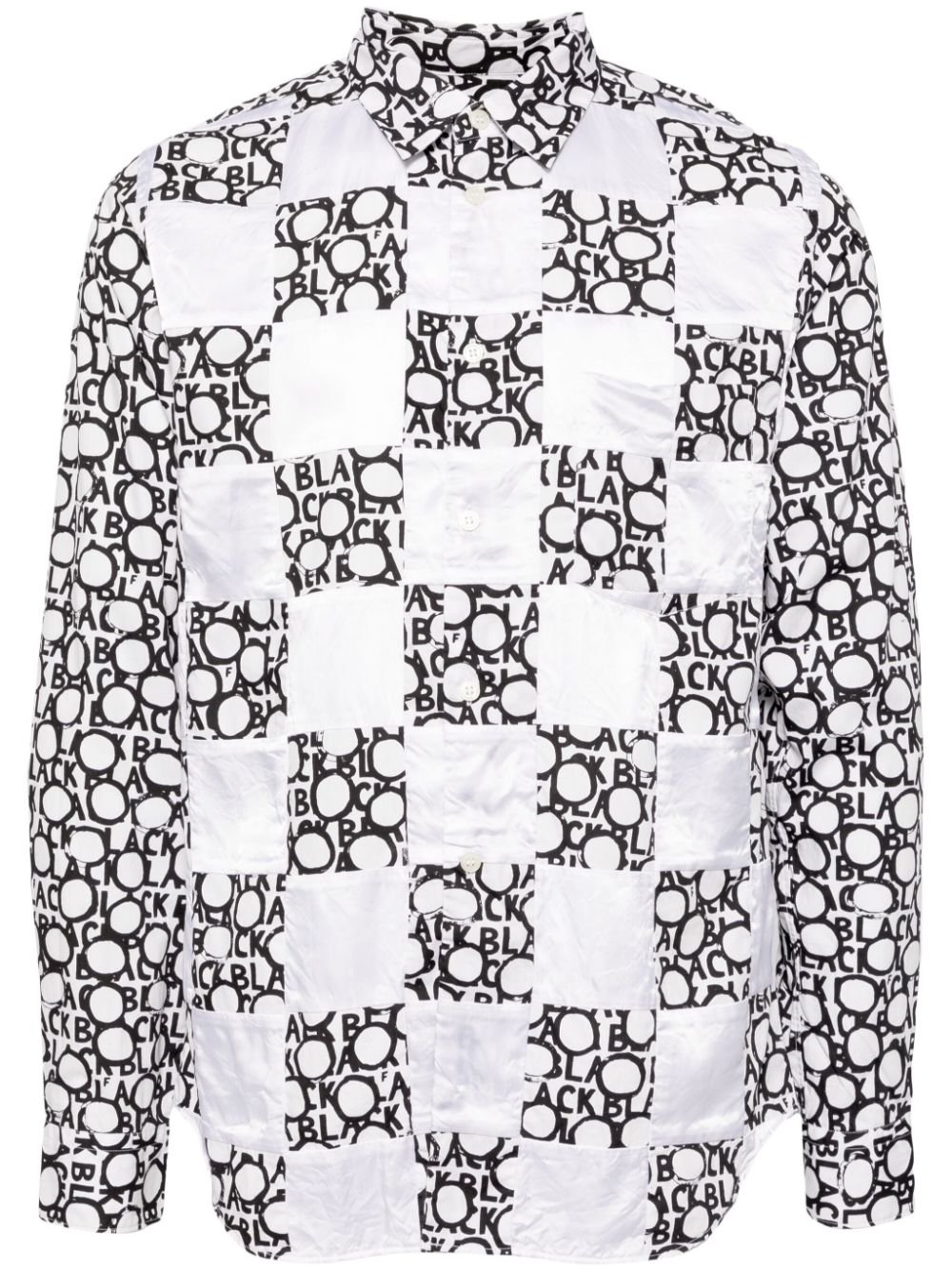 Black Comme Des Garçons logo check-print shirt - White von Black Comme Des Garçons