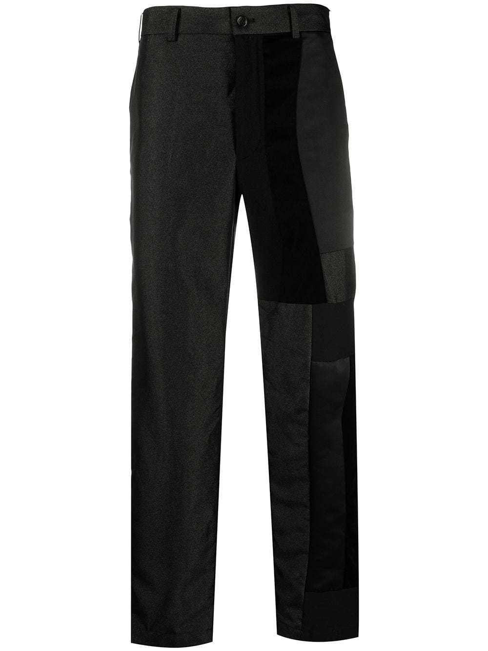 Black Comme Des Garçons patchwork straight-leg trousers von Black Comme Des Garçons