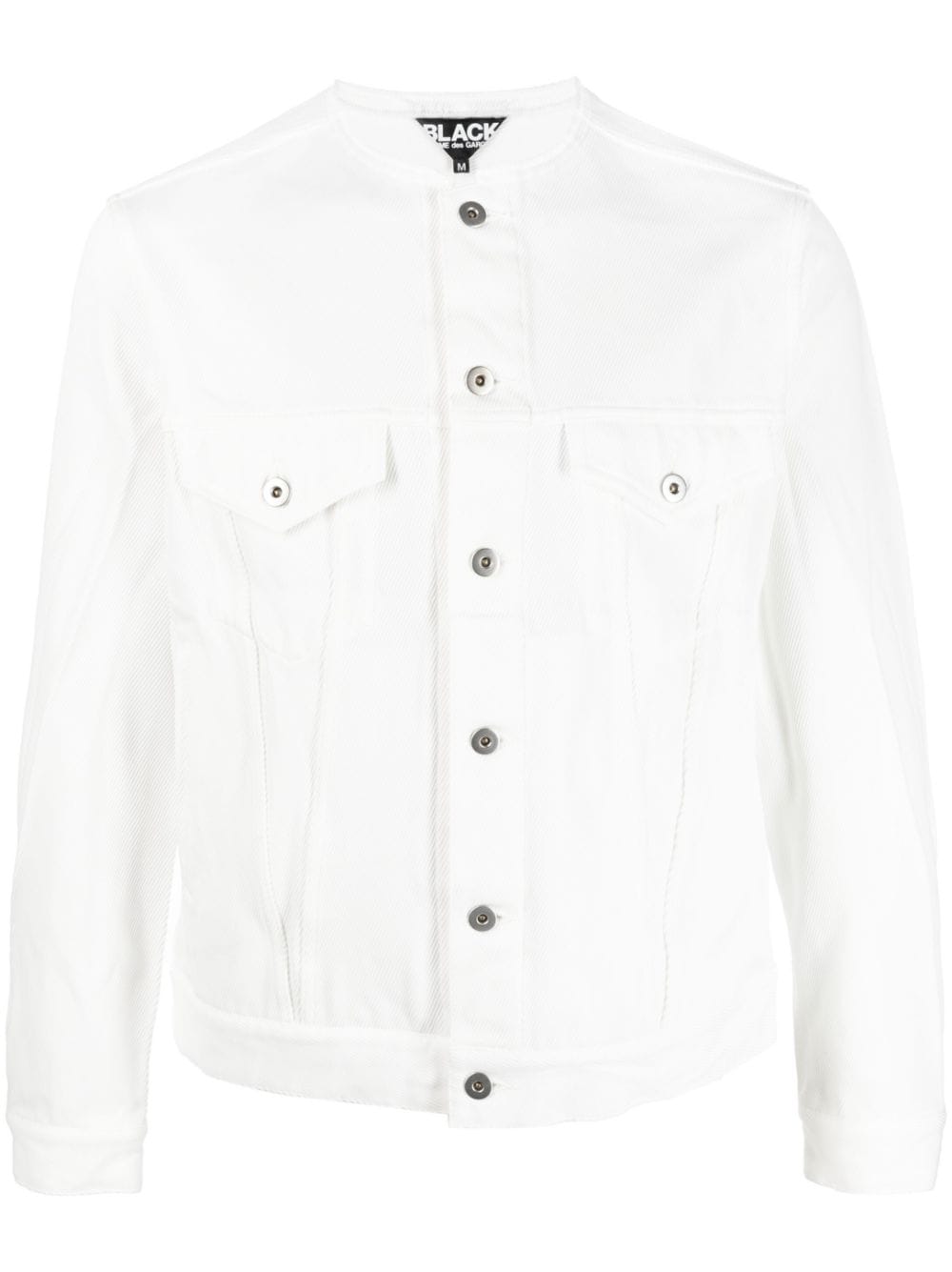 Black Comme Des Garçons raw-cut hem shirt jacket - White von Black Comme Des Garçons
