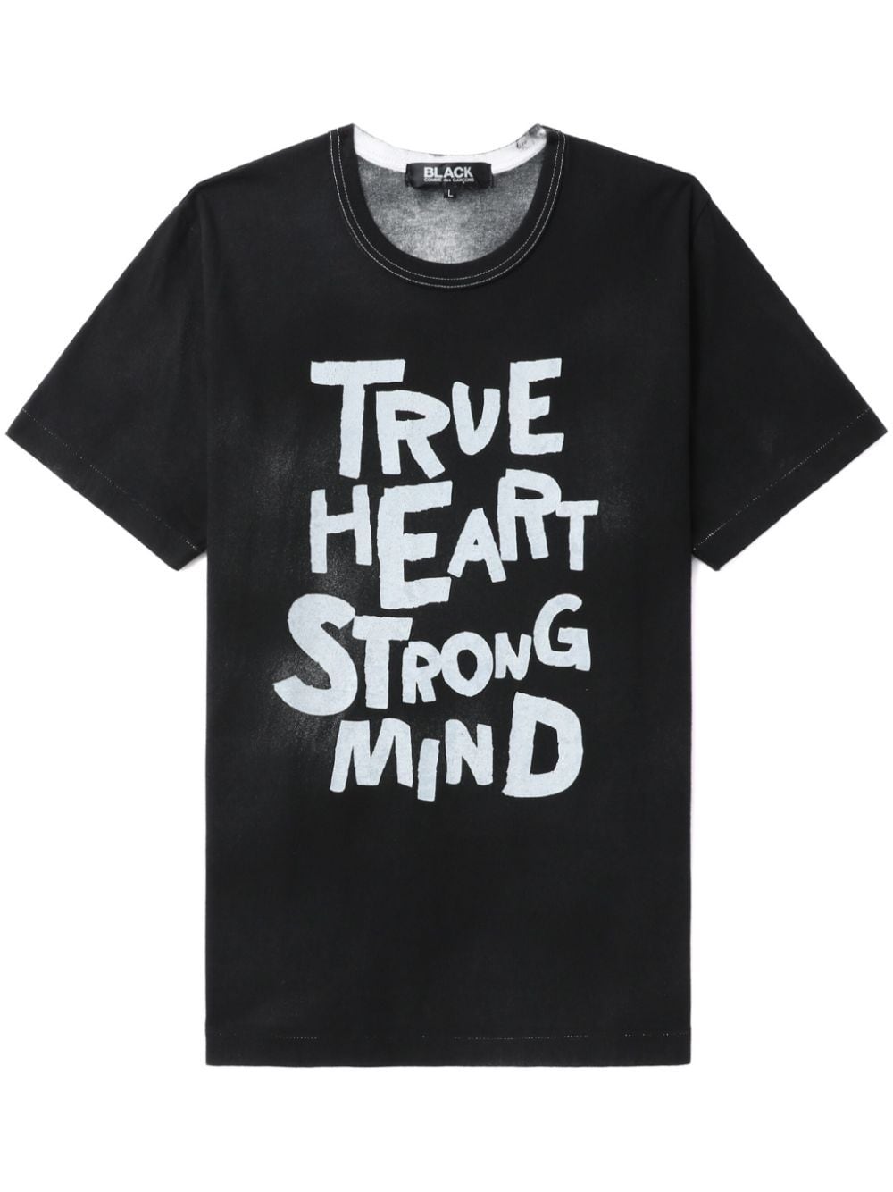 Black Comme Des Garçons slogan-print cotton T-shirt von Black Comme Des Garçons