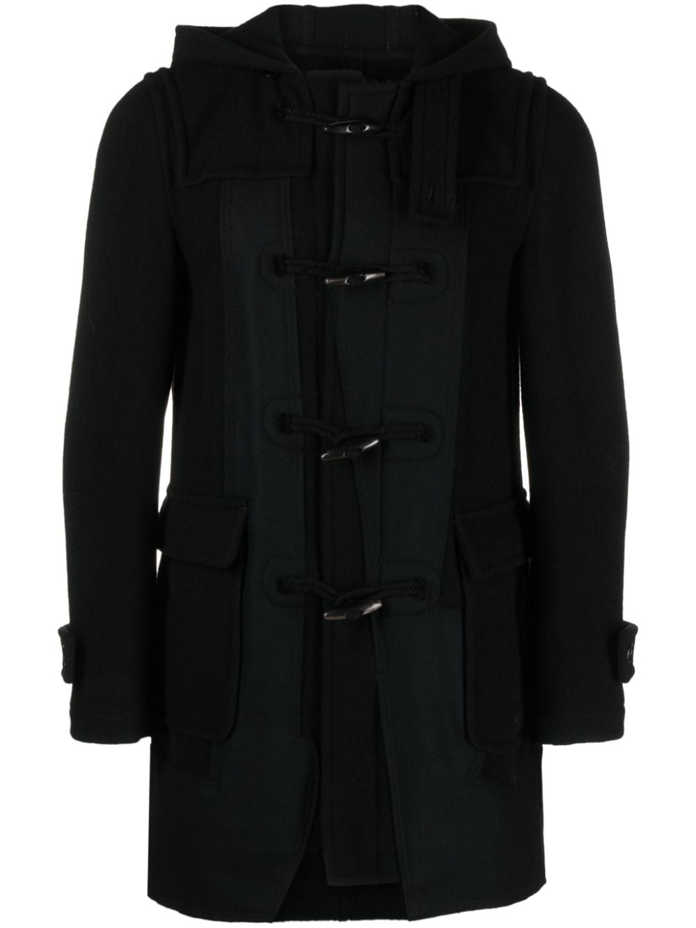 Black Comme Des Garçons slouch-hood wool-blend coat von Black Comme Des Garçons