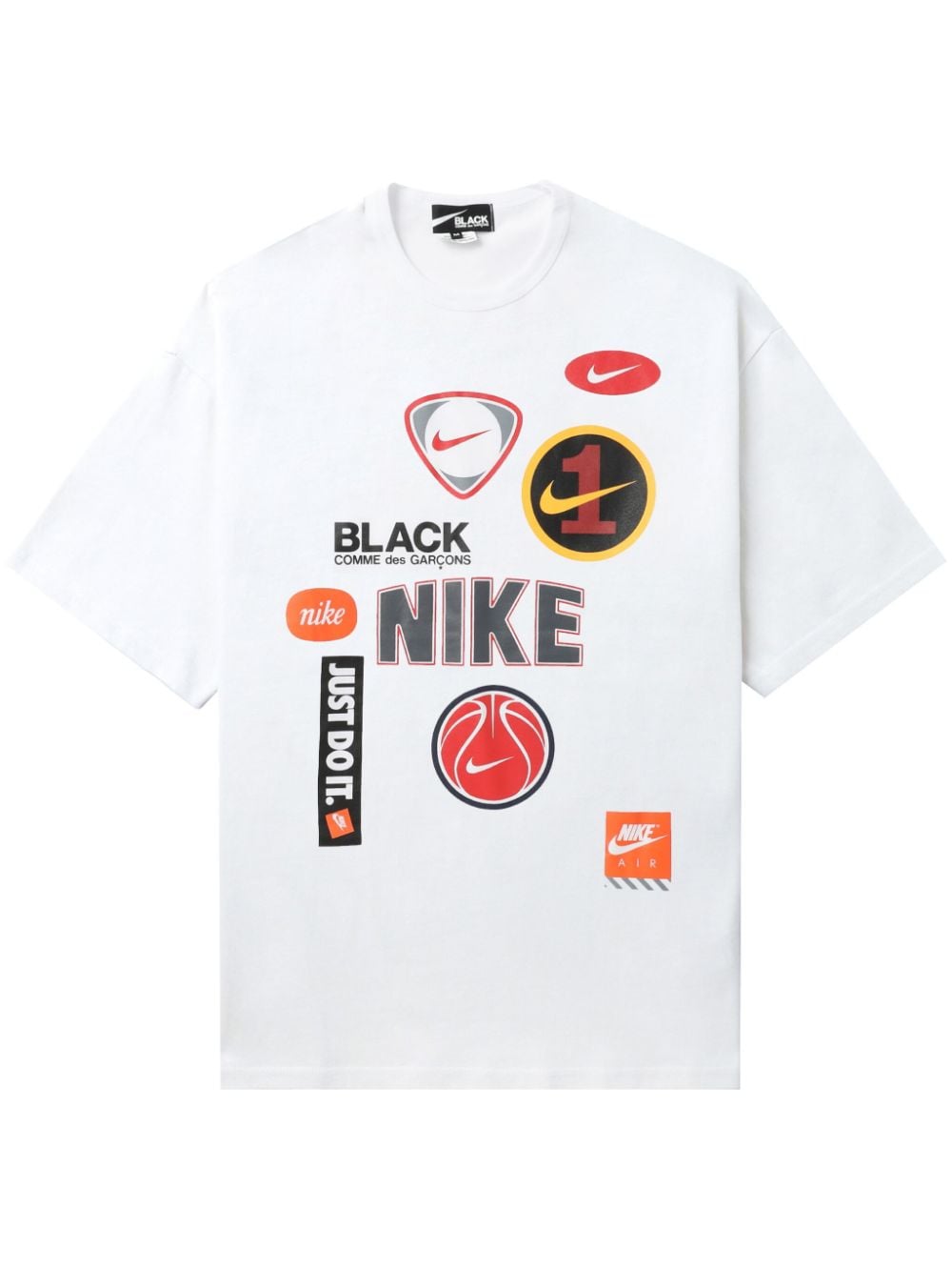 Black Comme Des Garçons x Nike logo-print cotton T-shirt - White von Black Comme Des Garçons