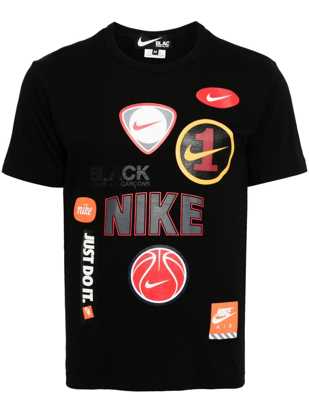 Black Comme Des Garçons x Nike logo-print cotton T-shirt von Black Comme Des Garçons