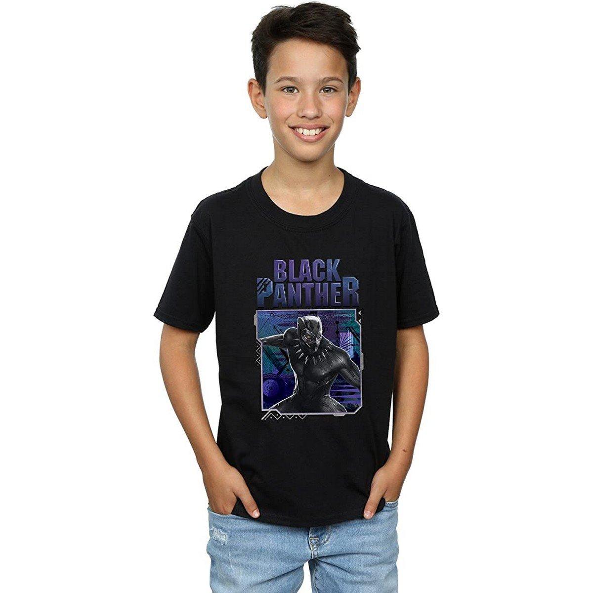 Tech Badge Tshirt Jungen Schwarz 116 von Black Panther