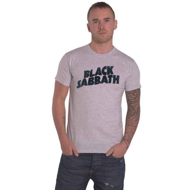 Tshirt Logo Damen Grau M von Black Sabbath