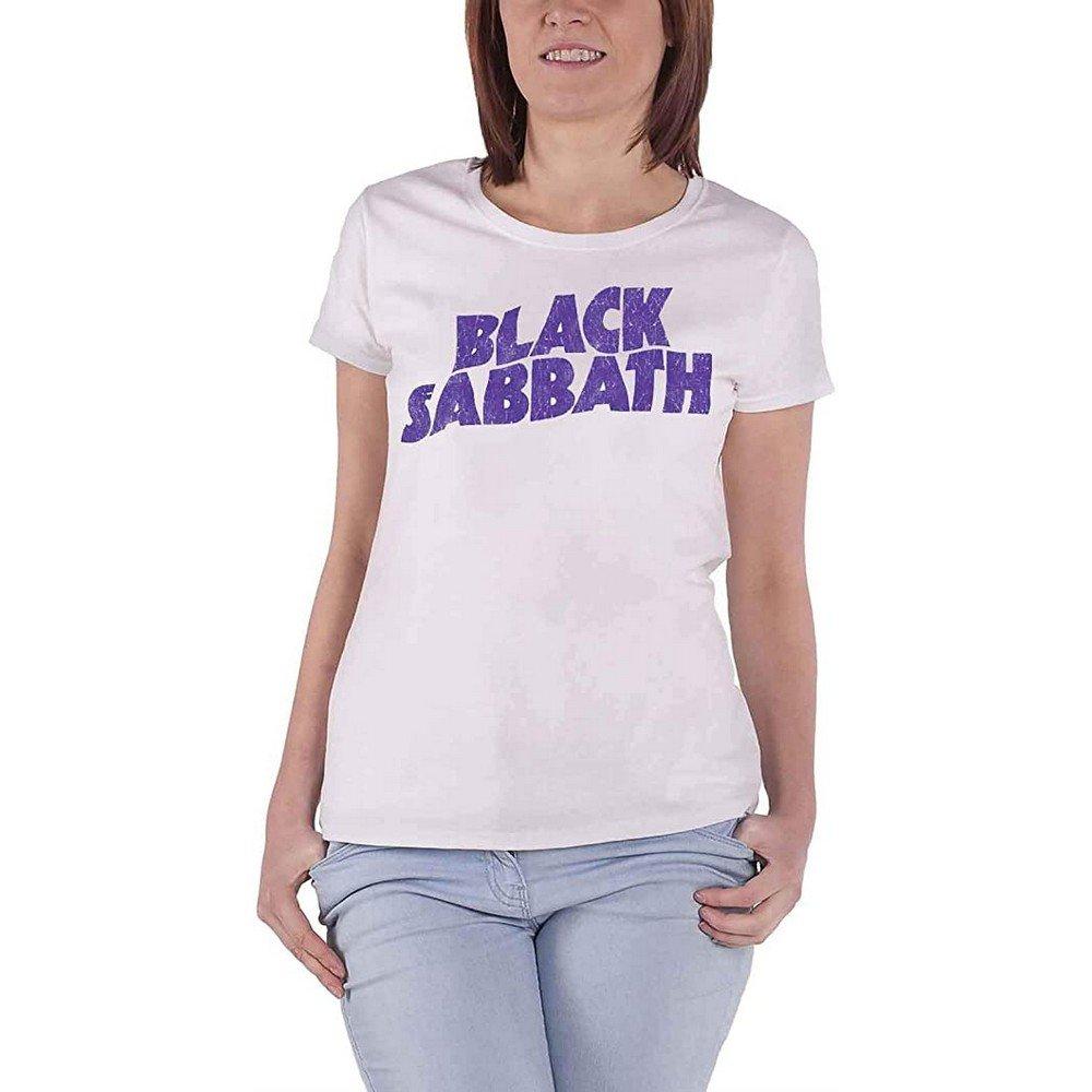 Tshirt Logo Damen Weiss S von Black Sabbath