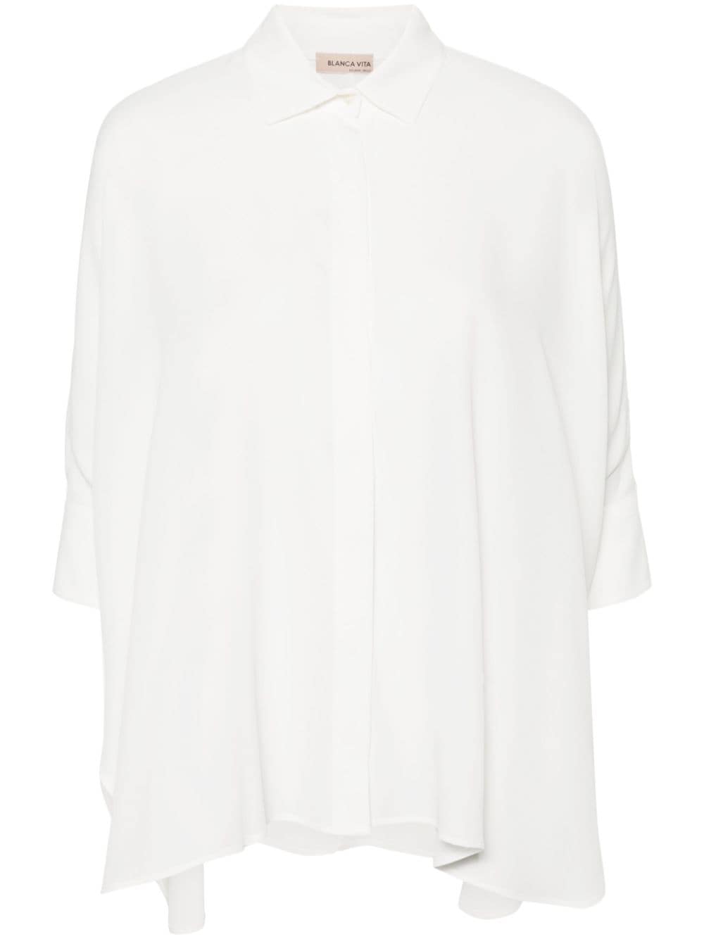 Blanca Vita Castanea chiffon-crepe shirt - White von Blanca Vita