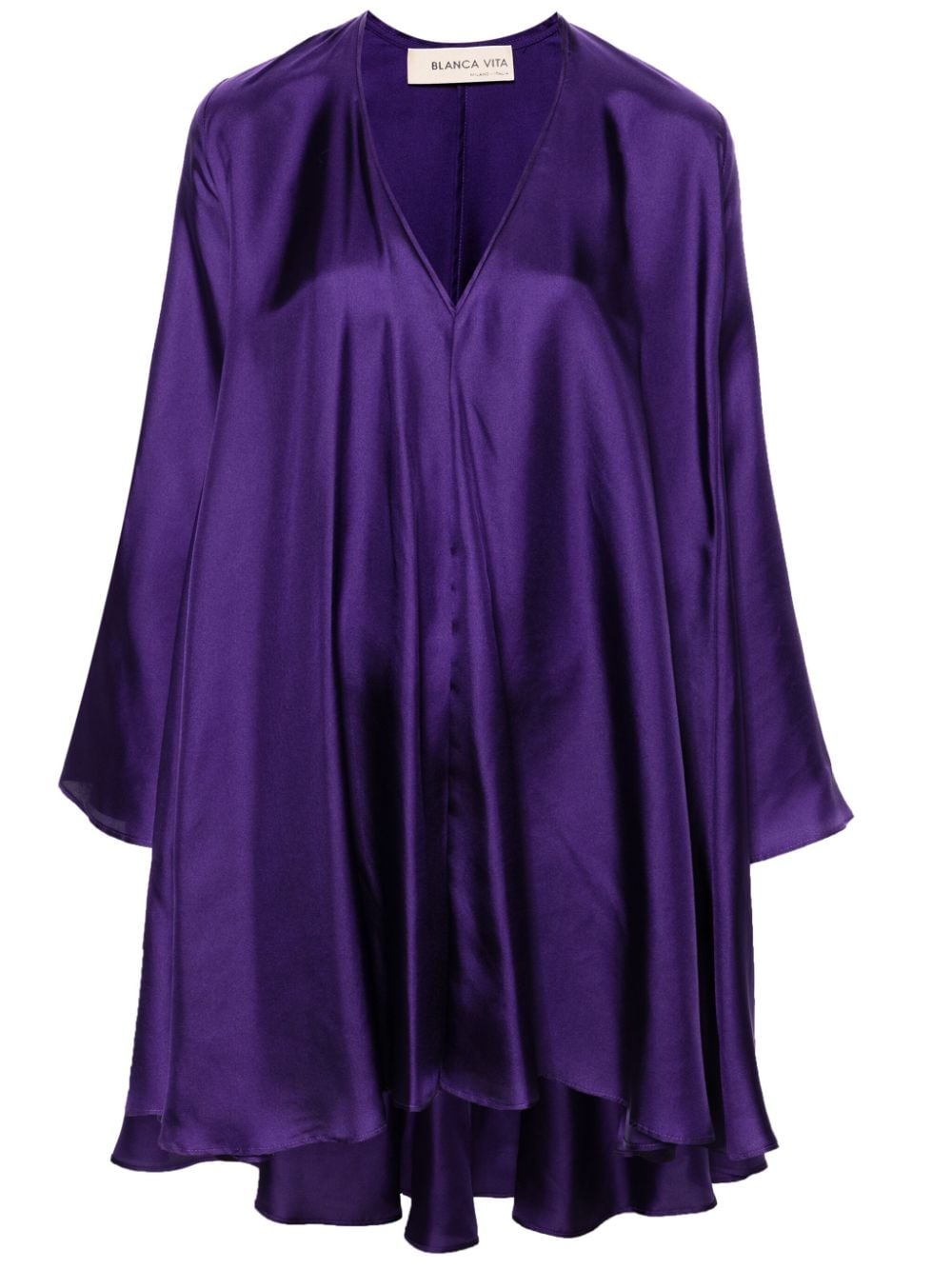 Blanca Vita V-neck silk minidress - Purple von Blanca Vita