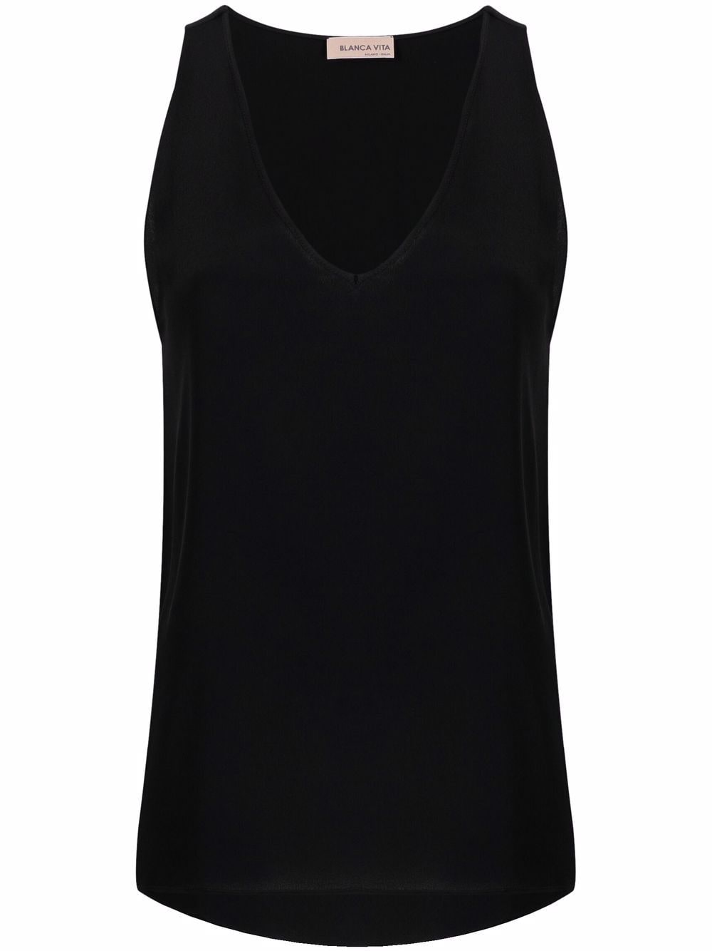 Blanca Vita V-neck vest top - Black von Blanca Vita