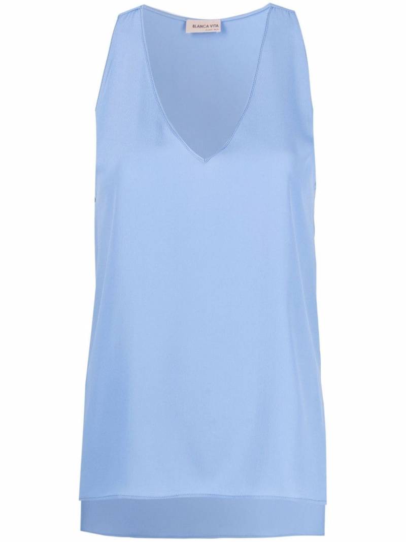 Blanca Vita V-neck vest top - Blue von Blanca Vita