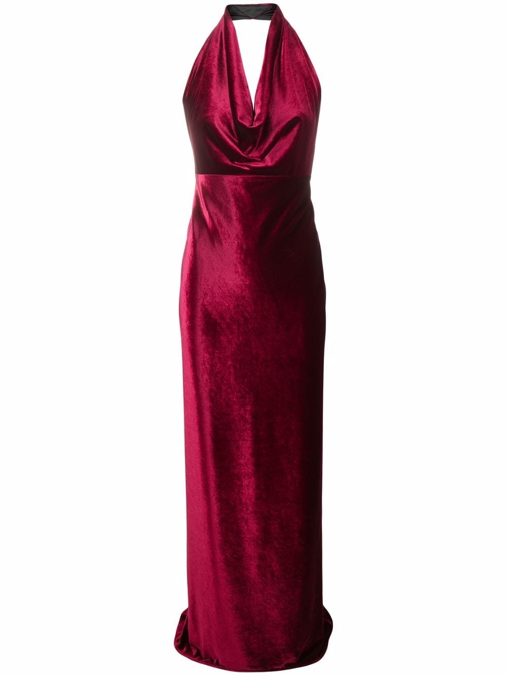 Blanca Vita cowl-neck velvet-effect dress - Red von Blanca Vita