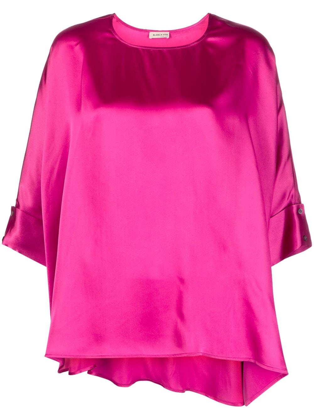 Blanca Vita draped satin blouse - Pink von Blanca Vita