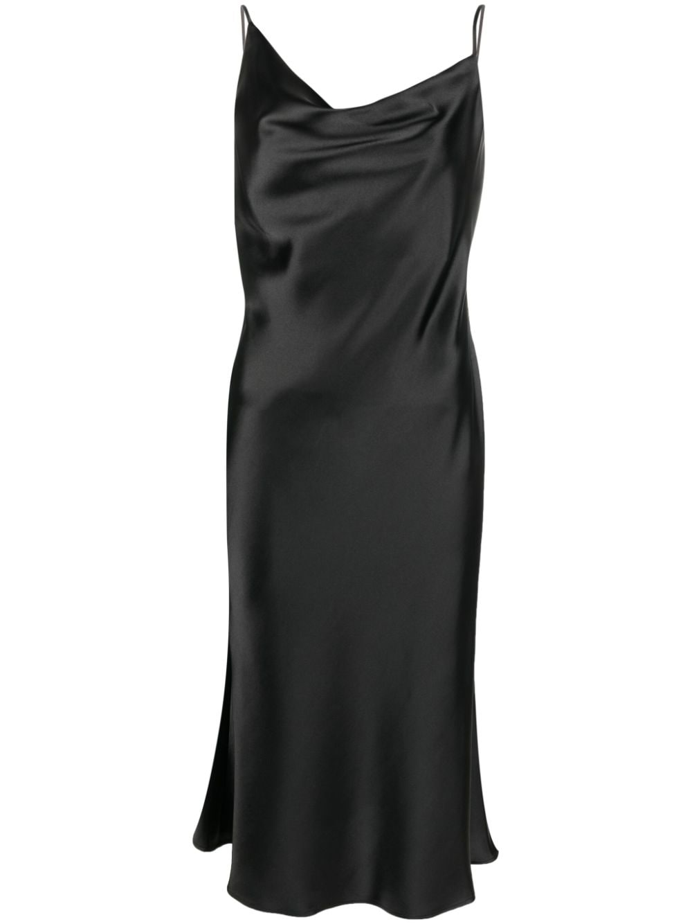 Blanca Vita drapped satin-finish dress - Black von Blanca Vita