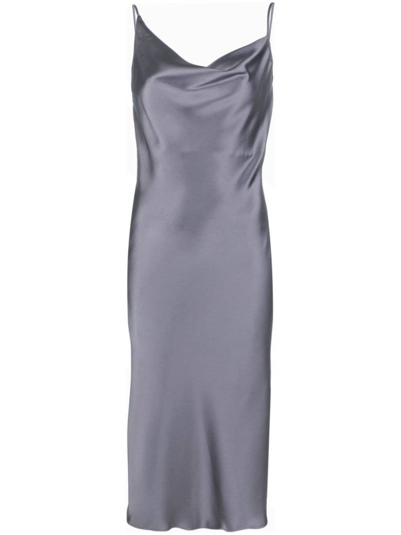 Blanca Vita drapped satin-finish dress - Grey von Blanca Vita