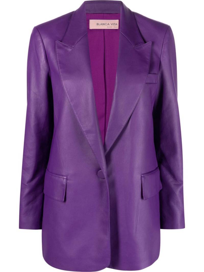 Blanca Vita faux-leather blazer - Purple von Blanca Vita