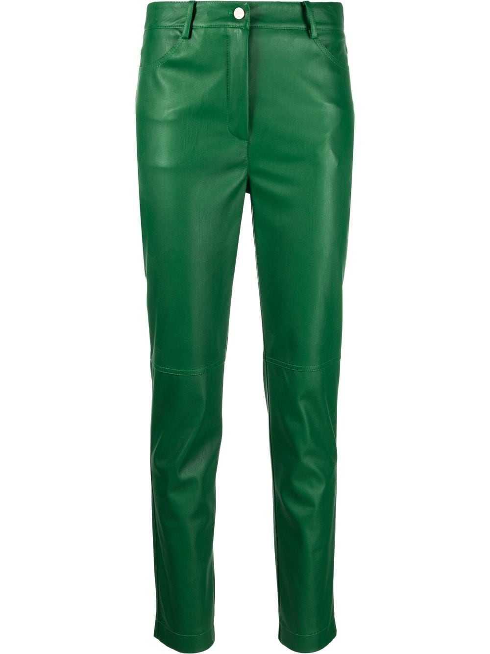Blanca Vita high-waisted polished-finish trousers - Green von Blanca Vita