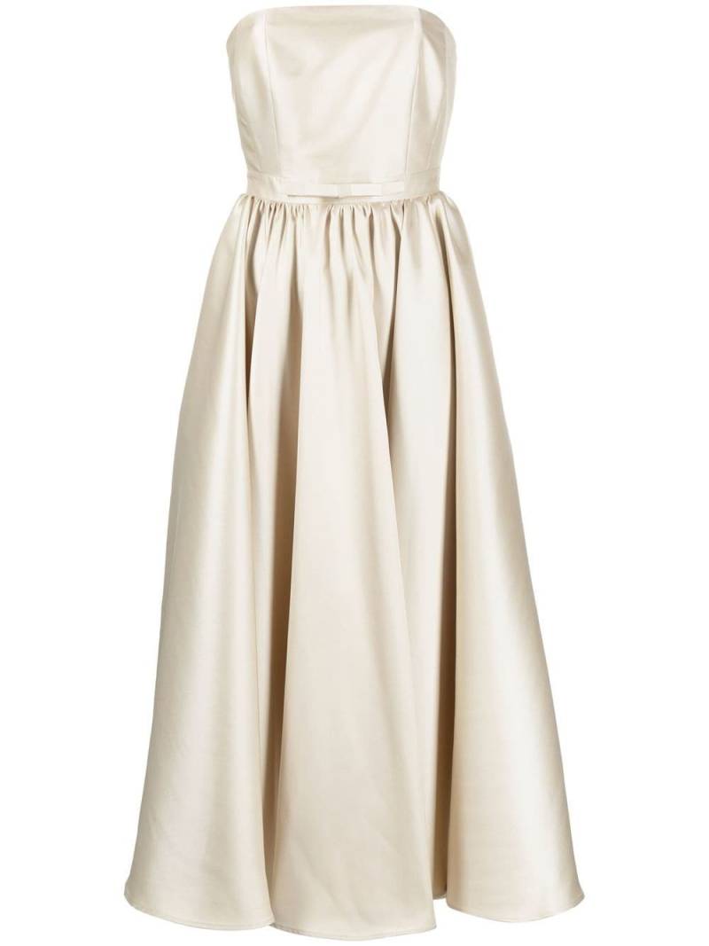 Blanca Vita loop-detail pleated dress - Neutrals von Blanca Vita