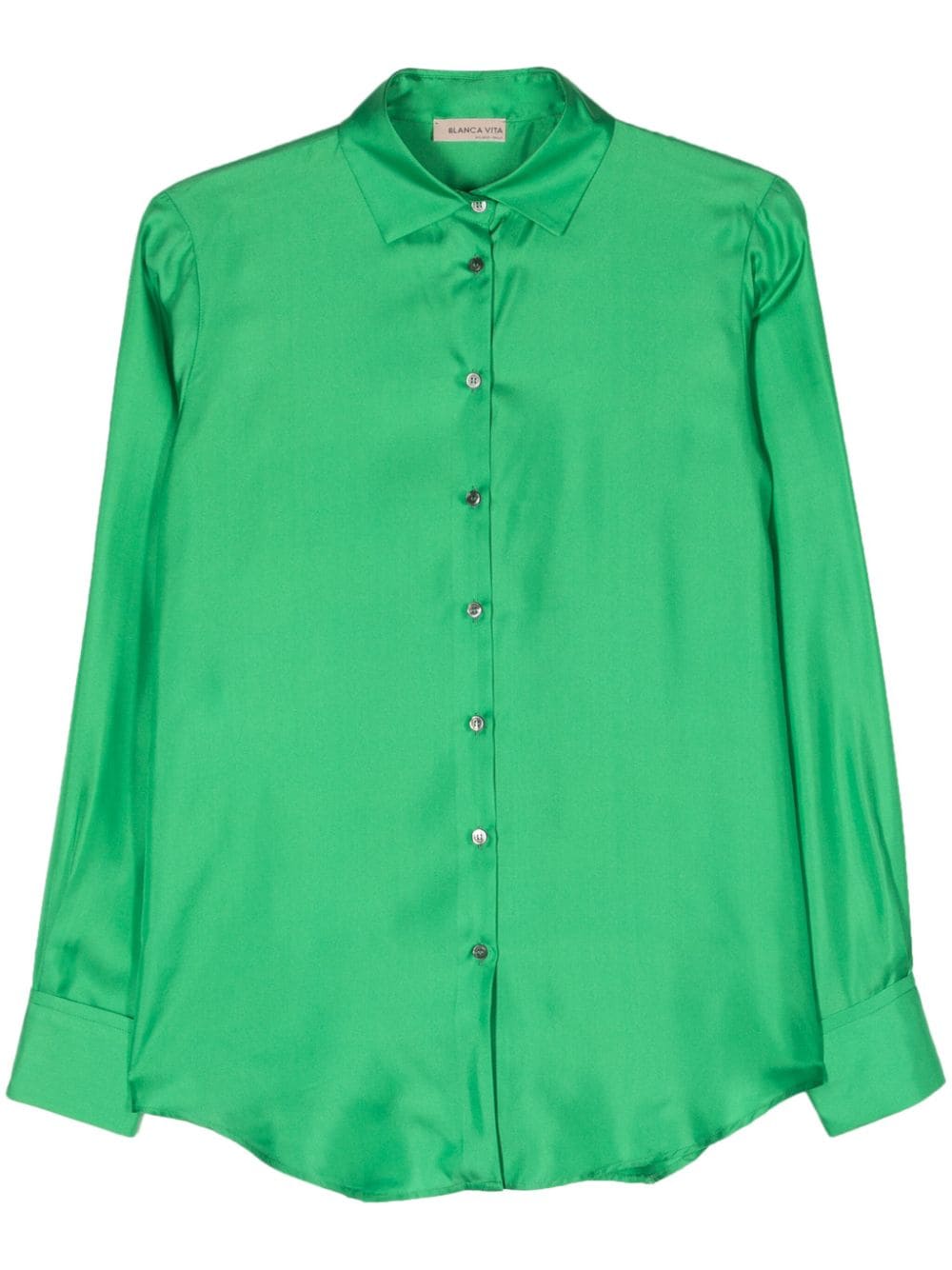 Blanca Vita silk satin shirt - Green von Blanca Vita