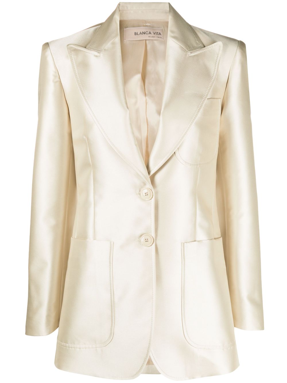 Blanca Vita single-breasted button-fastening jacket - Neutrals von Blanca Vita