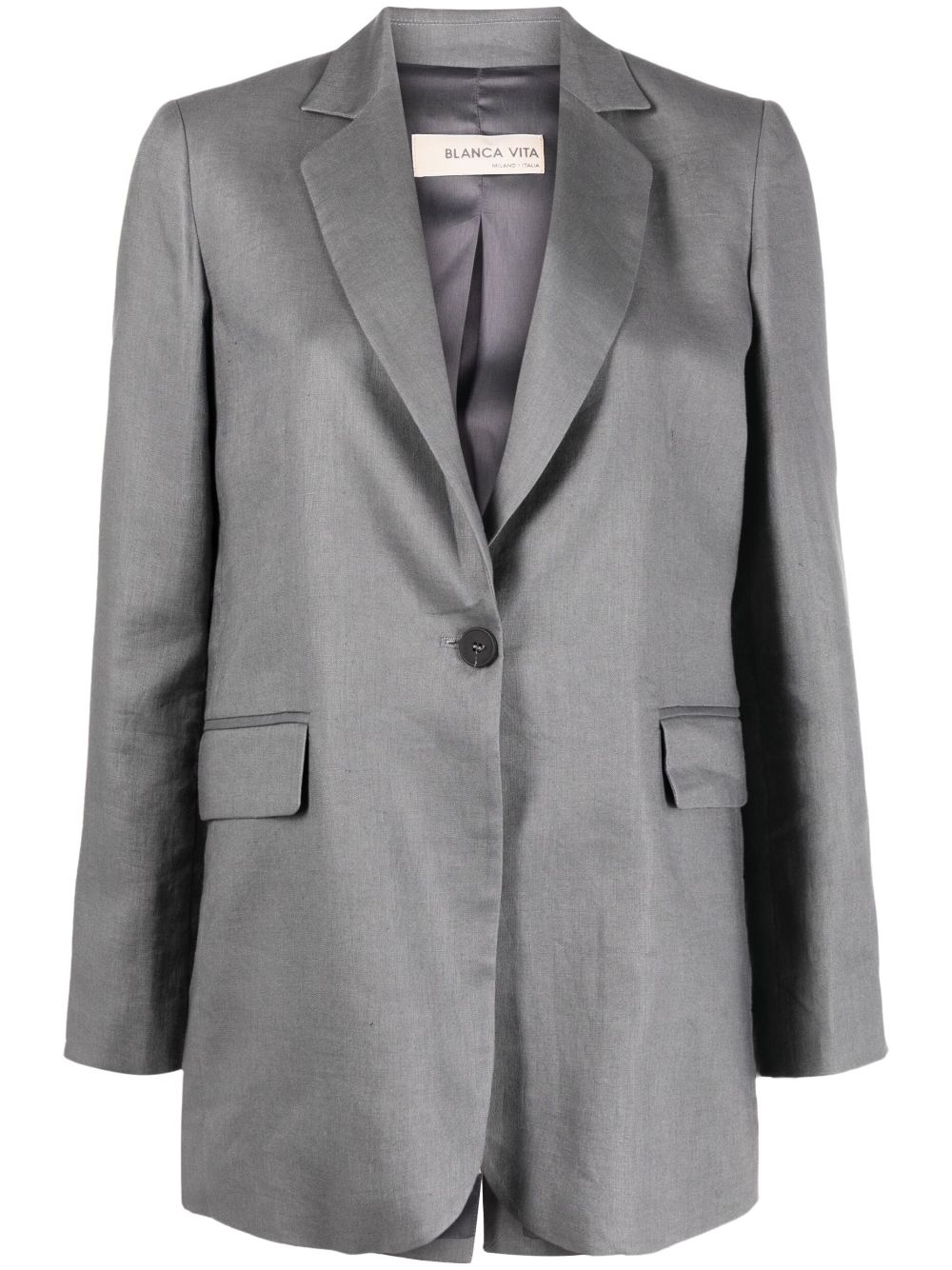 Blanca Vita single-breasted long-sleeve blazer - Grey von Blanca Vita