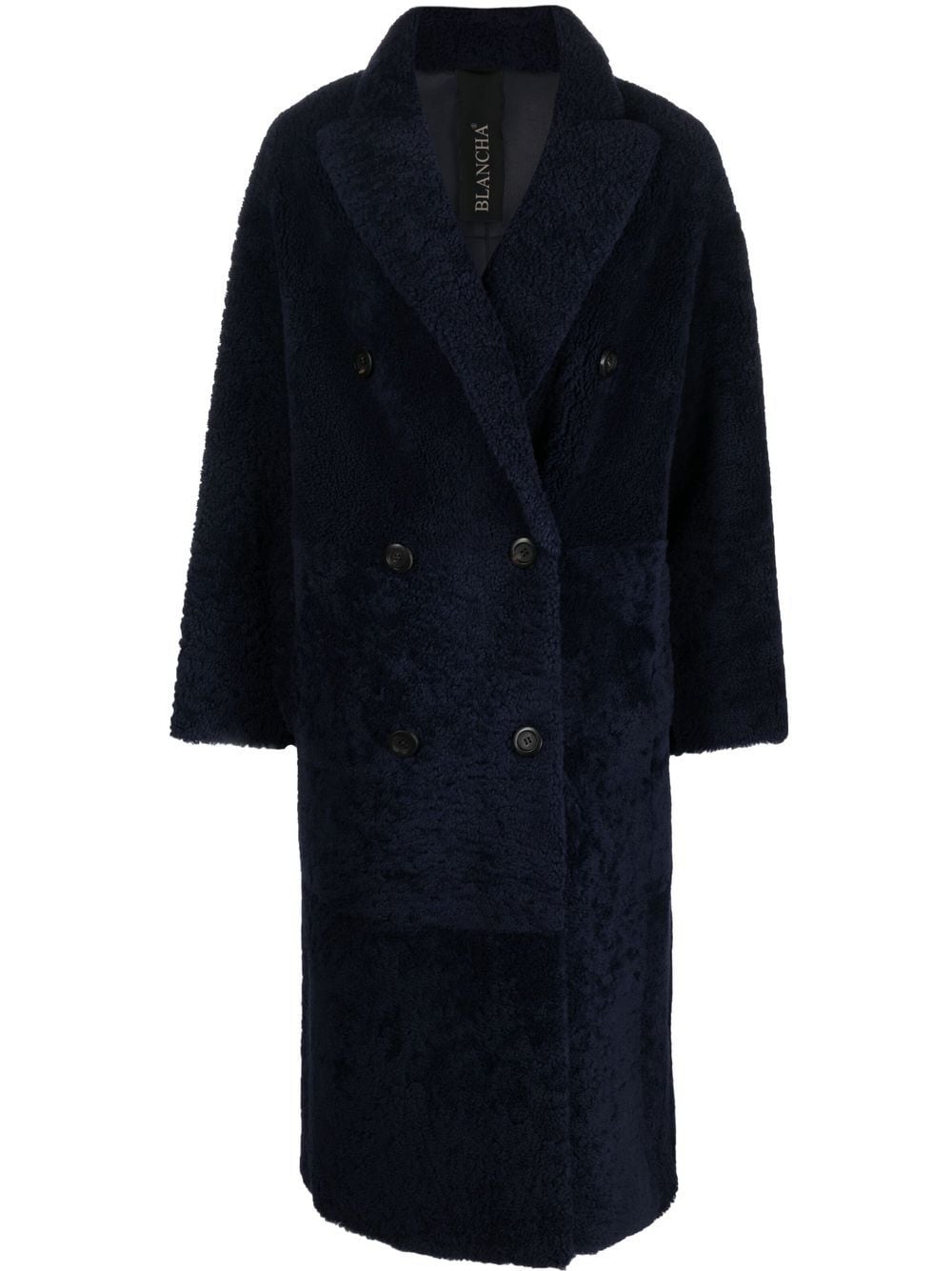 Blancha double-breasted reversible shearling coat - Blue von Blancha