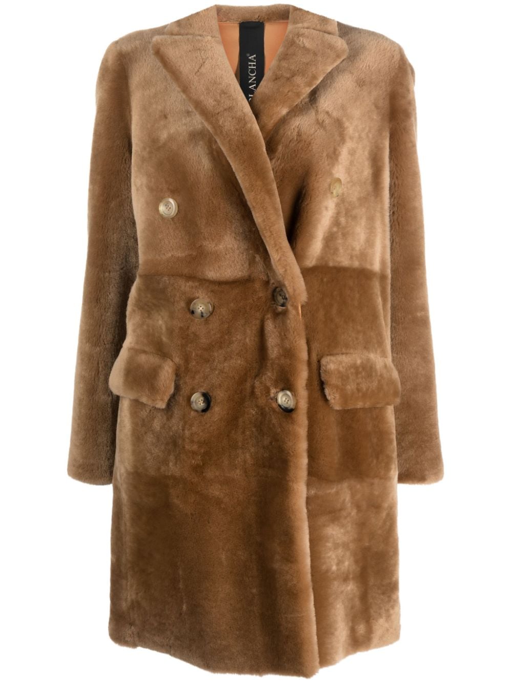 Blancha double-breasted reversible shearling coat - Brown von Blancha