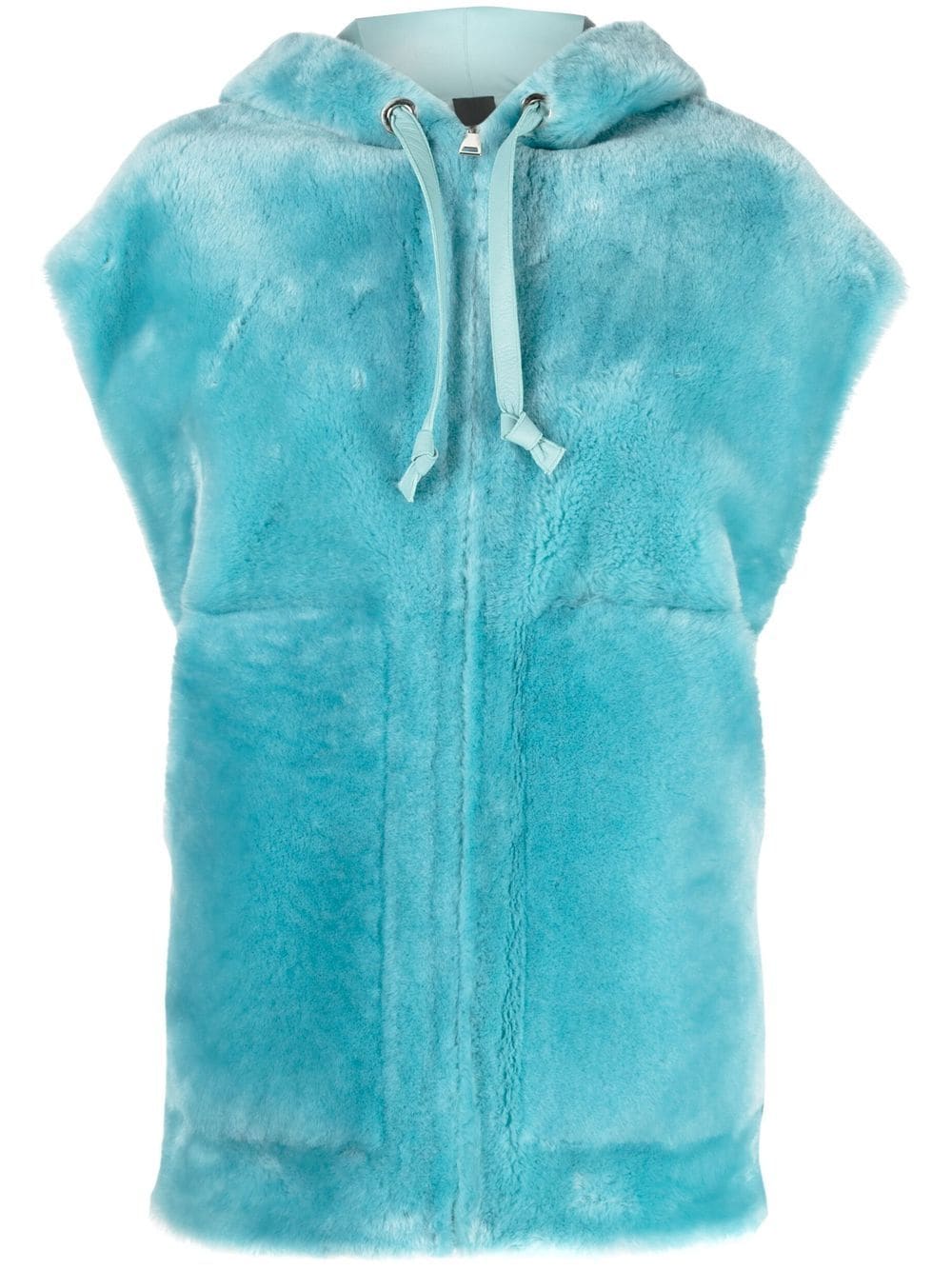 Blancha hooded fur gilet - Blue von Blancha