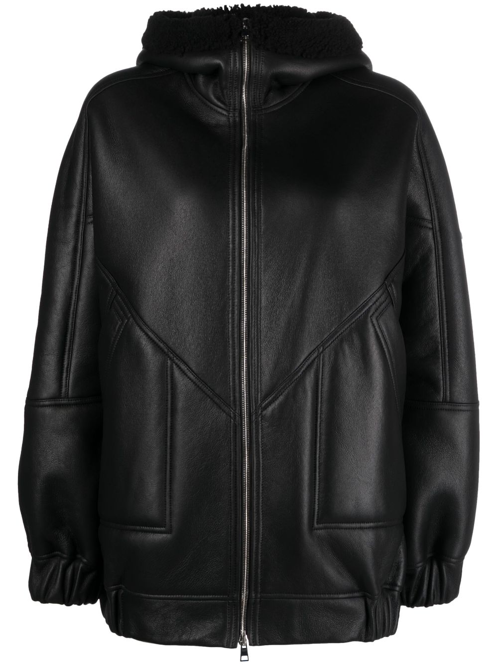 Blancha hooded shearling-lined bomber jacket - Black von Blancha