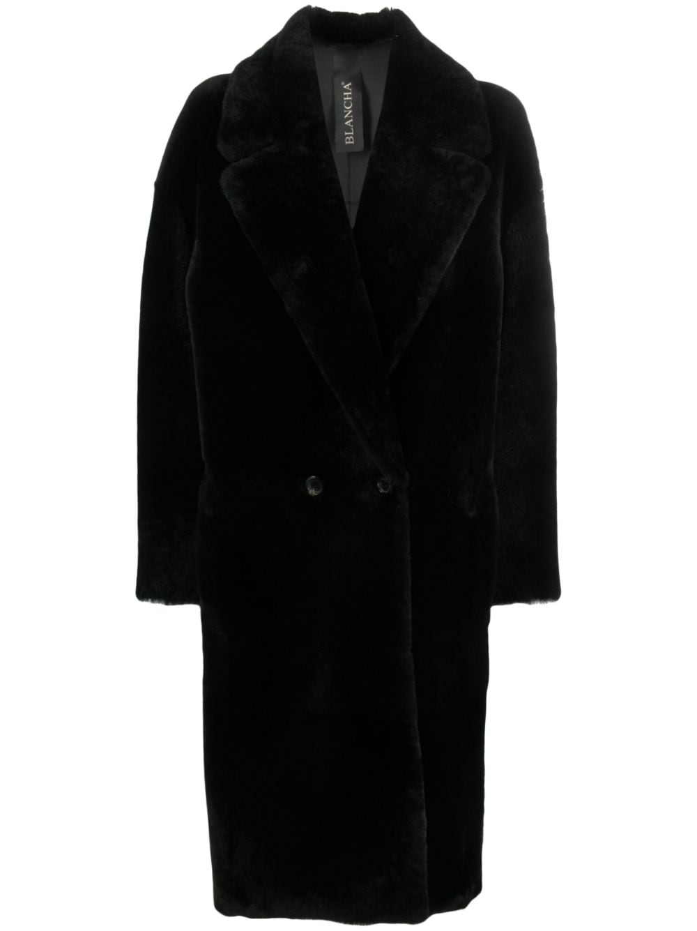 Blancha long-sleeve shearling coat - Black von Blancha