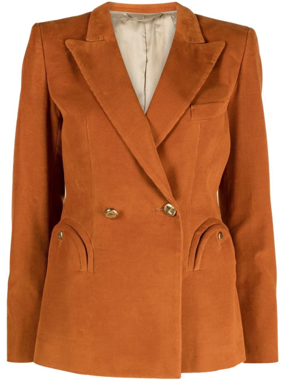 Blazé Milano Amara double-breasted corduroy blazer - Orange von Blazé Milano