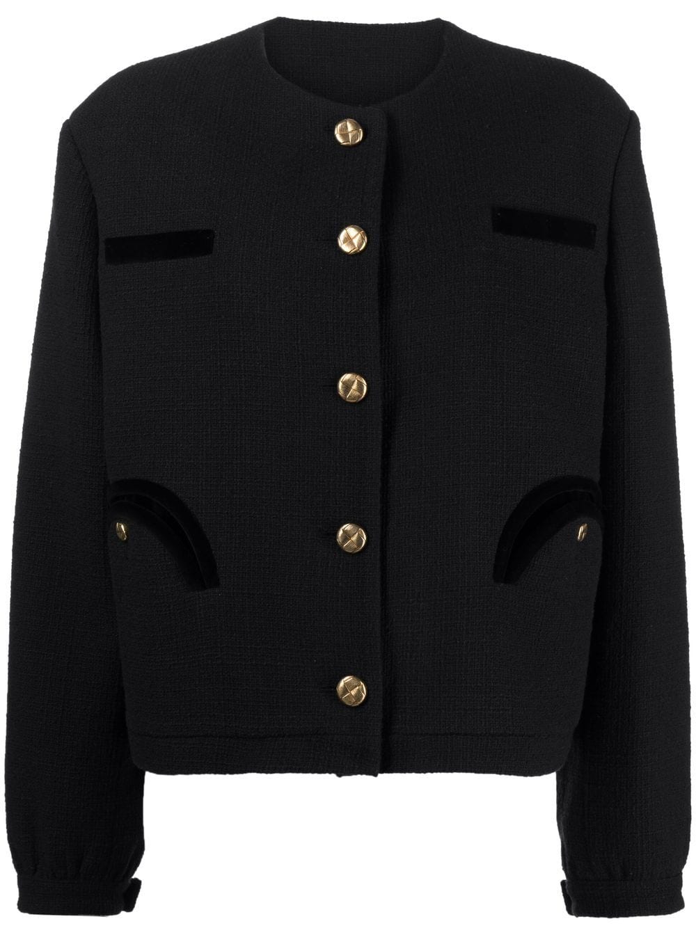 Blazé Milano Missy Smiley-pocket knitted jacket - Black von Blazé Milano