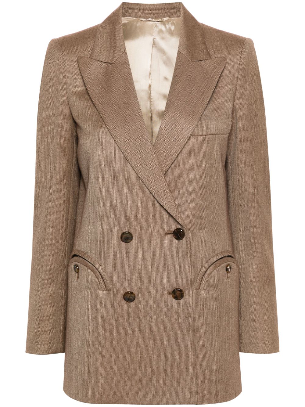 Blazé Milano double-breasted herringbone blazer - Brown von Blazé Milano