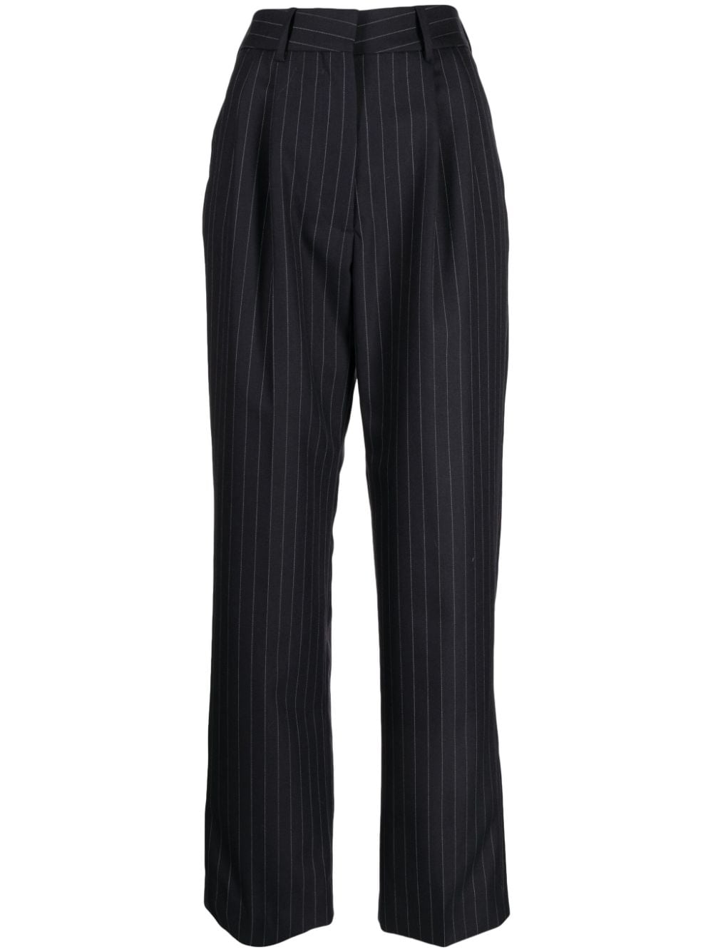 Blazé Milano high-waisted pinstripe-pattern wool trousers - Blue von Blazé Milano