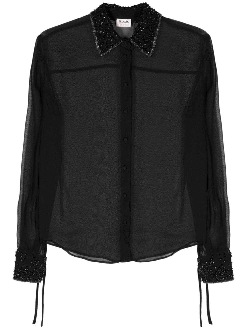 Blugirl bead-detailing chiffon blouse - Black von Blugirl