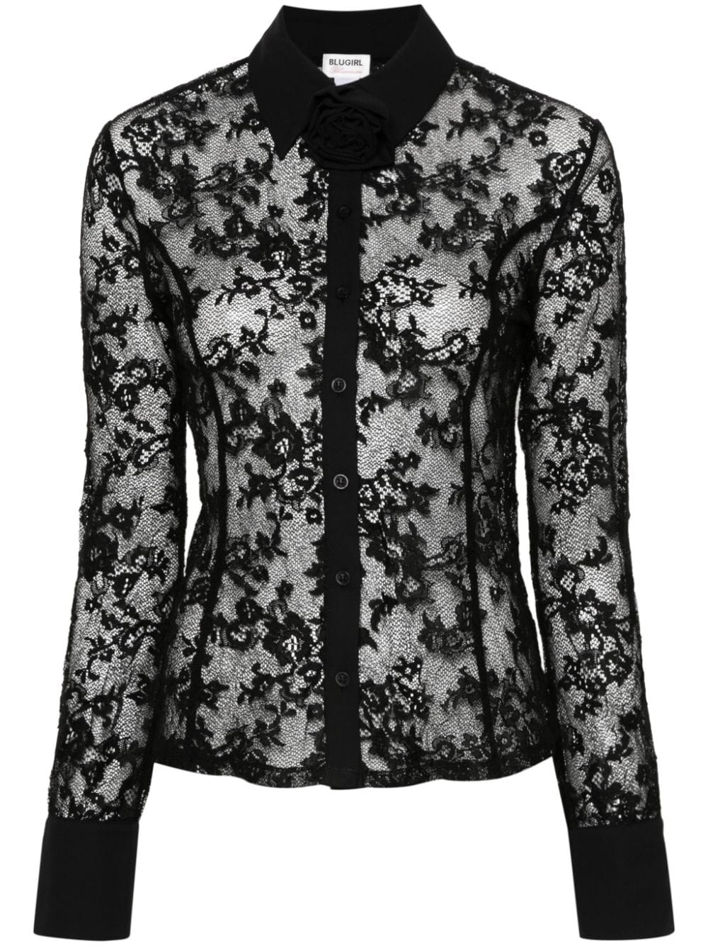 Blugirl floral-lace shirt - Black von Blugirl