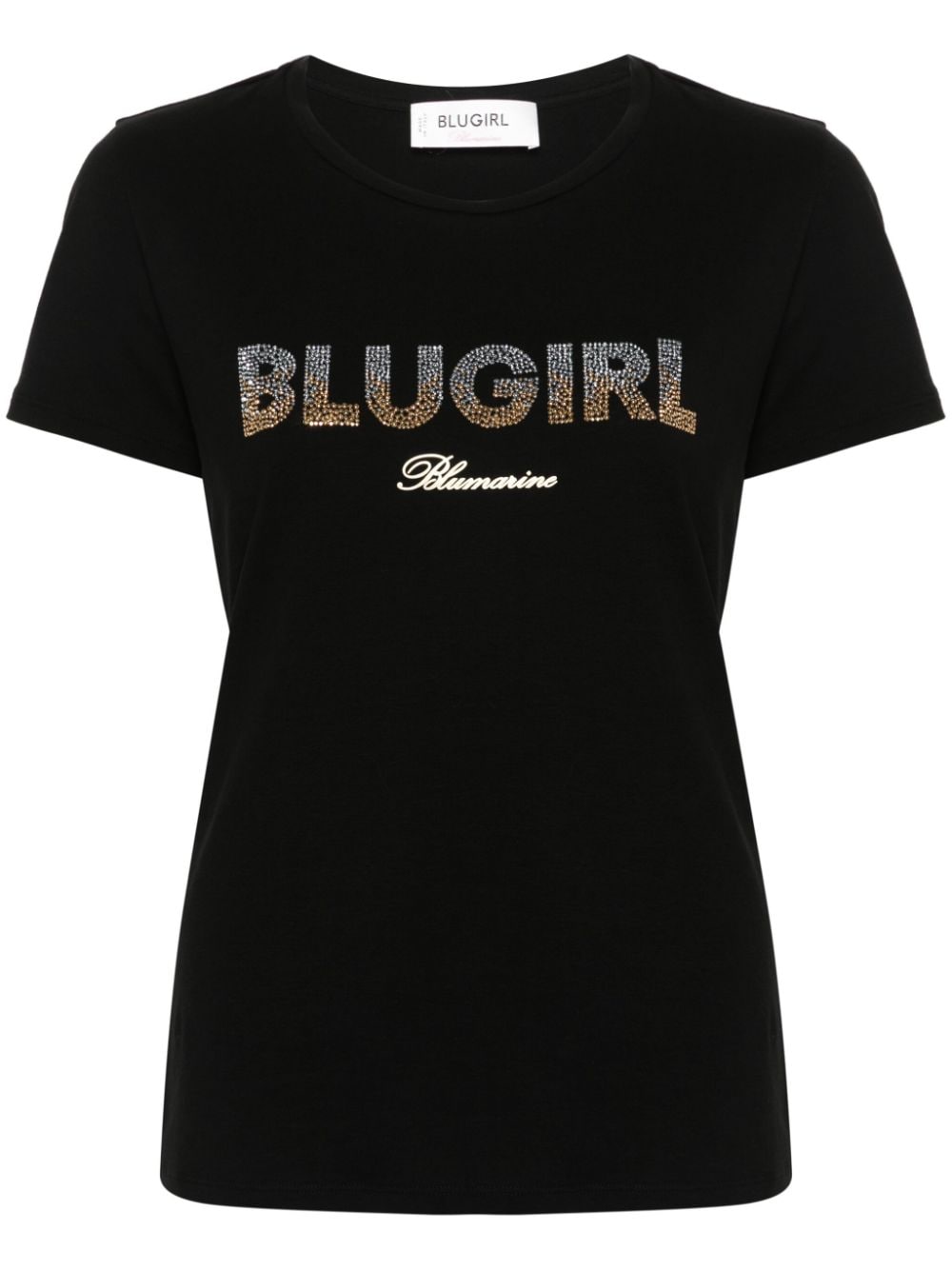 Blugirl logo-embellished cotton T-shirt - Black von Blugirl