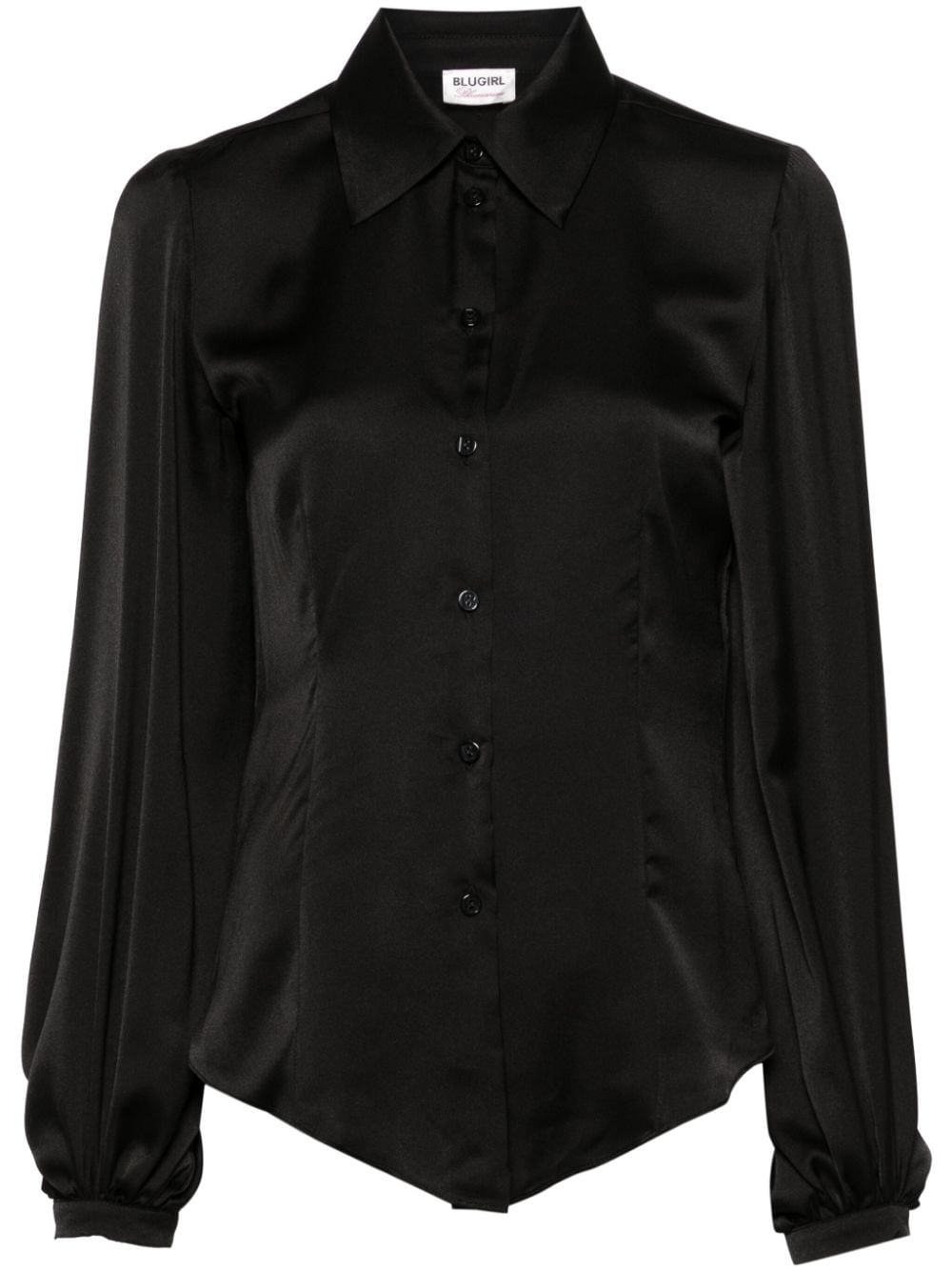 Blugirl puff-sleeve satin shirt - Black von Blugirl